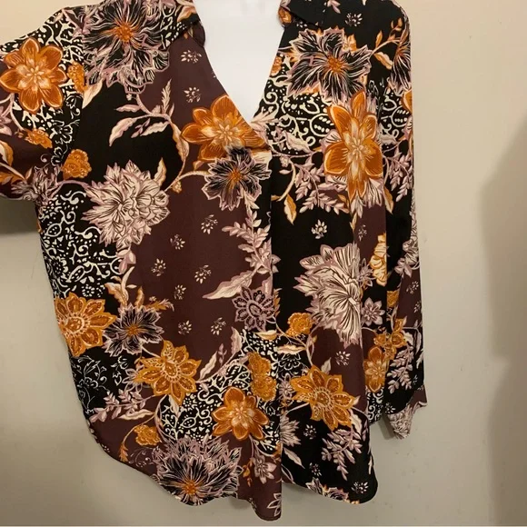 Maurices Floral Print Top Sz XL - Picture 4 of 15